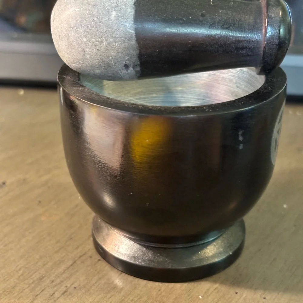 Black Mortar and Pestle with Pentagram